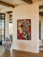 Petals in Pieces – Surreal Floral Mosaic Portrait Wall Art 479