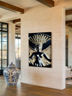 Radiant Wings – Surreal Gold Relief Figure Wall Art 584
