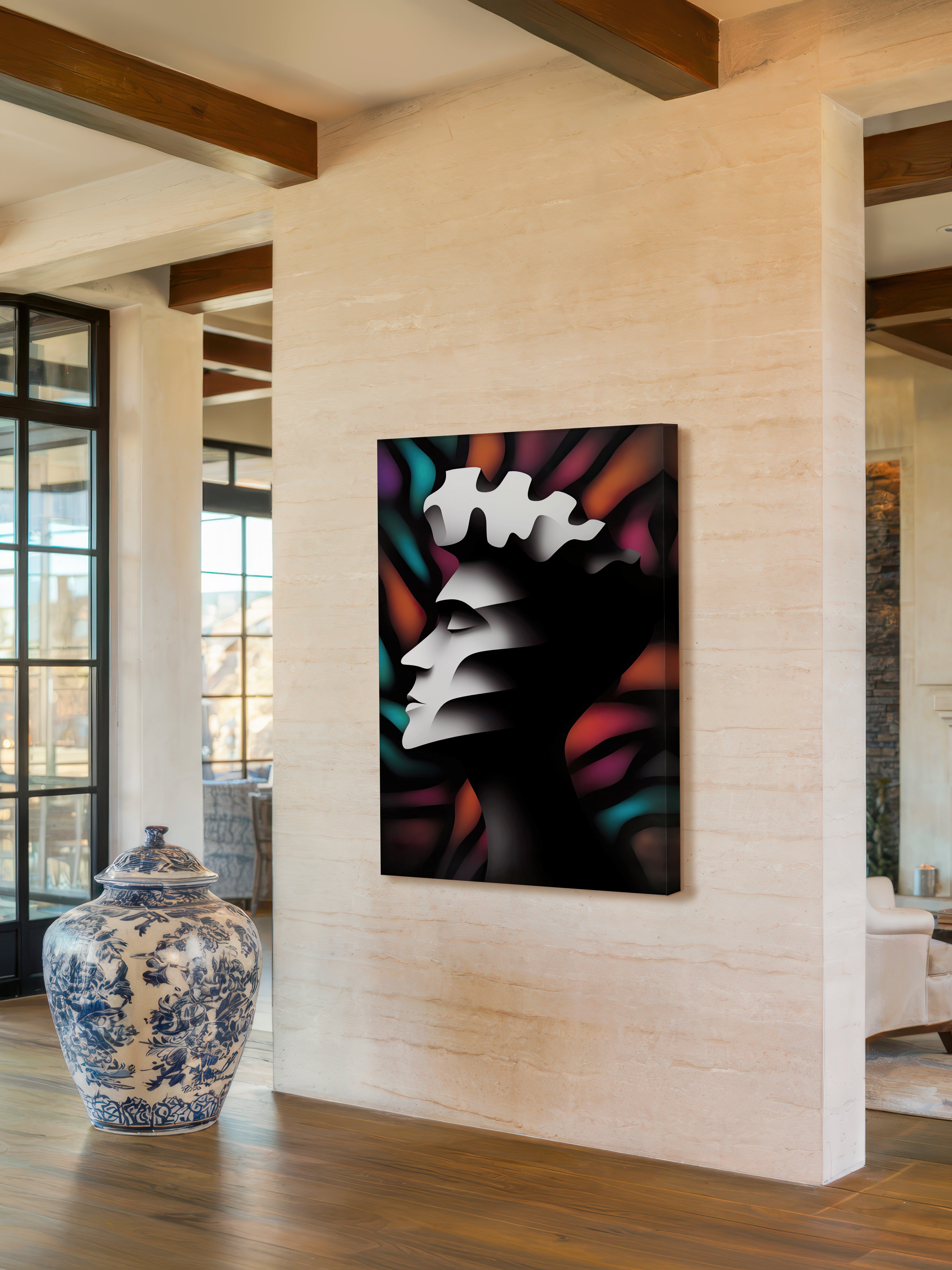 Lumina – Surreal Monochromatic Portrait Wall Art 505