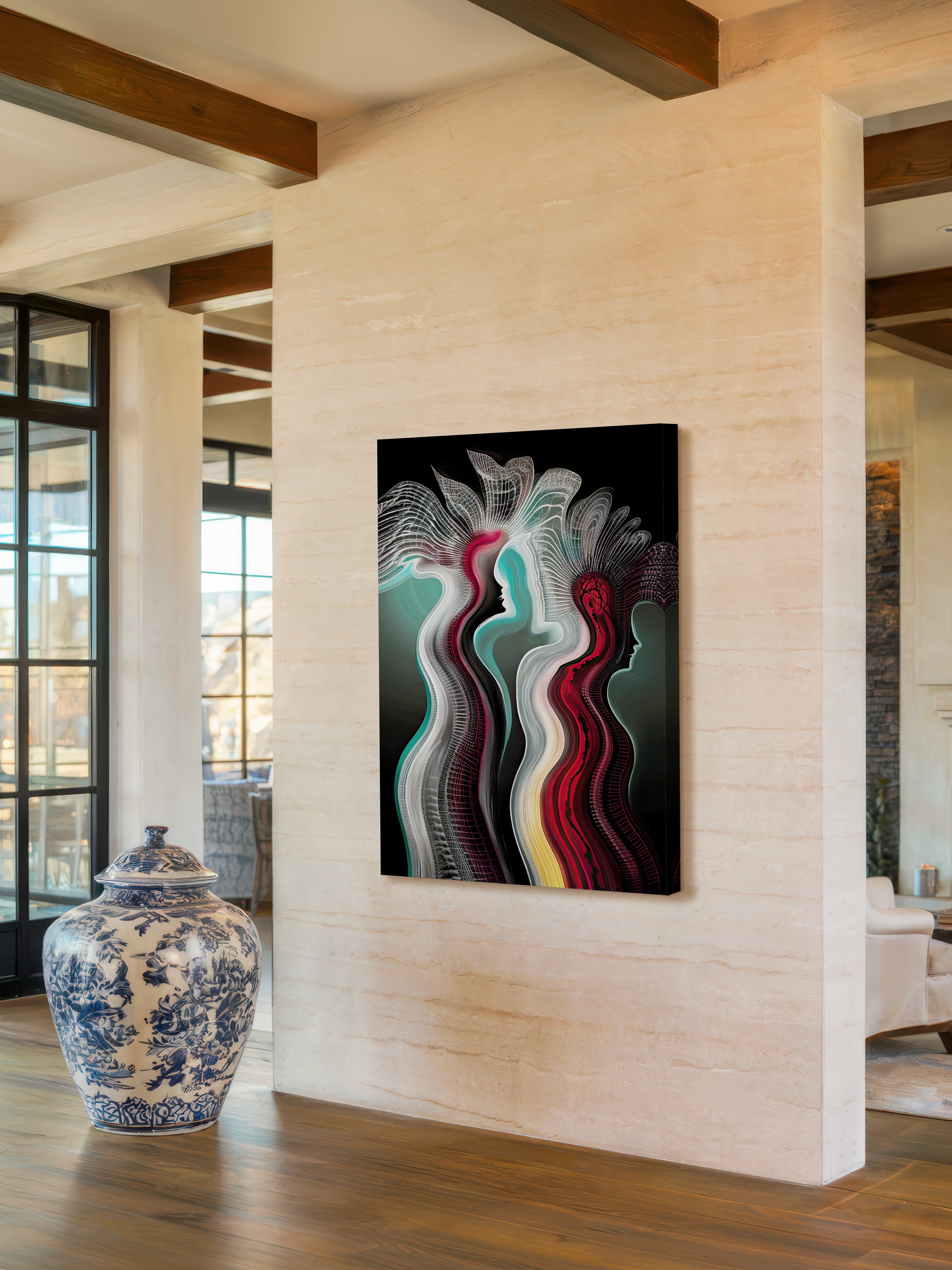 Luminous Echoes – Surreal Trio Silhouette Wall Art 527