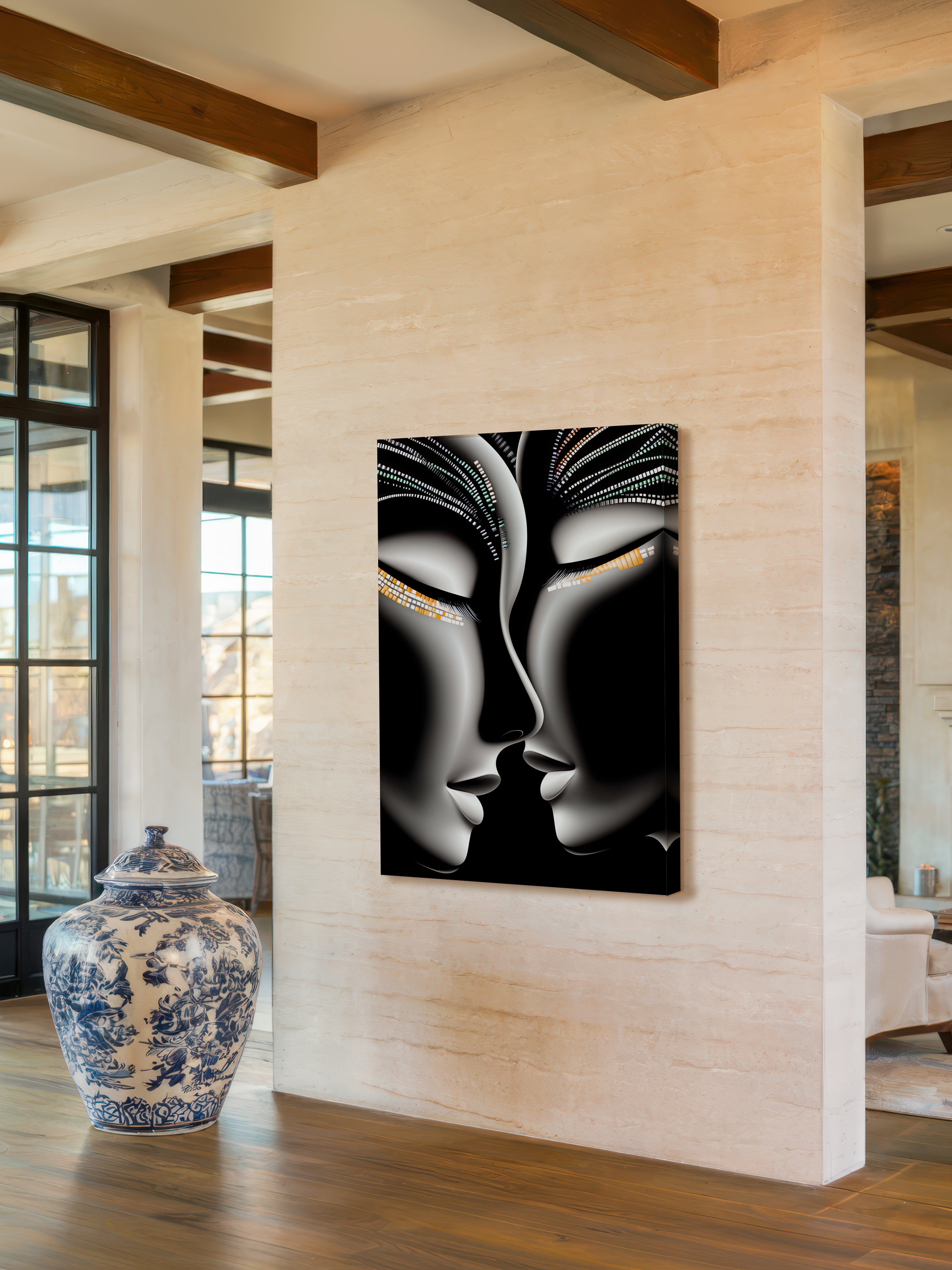 Tacit Intimacy – Surreal Dual Portrait Wall Art 524