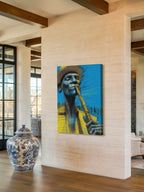 Blue Note Player – Surreal Expressive Musician Wall Art 430