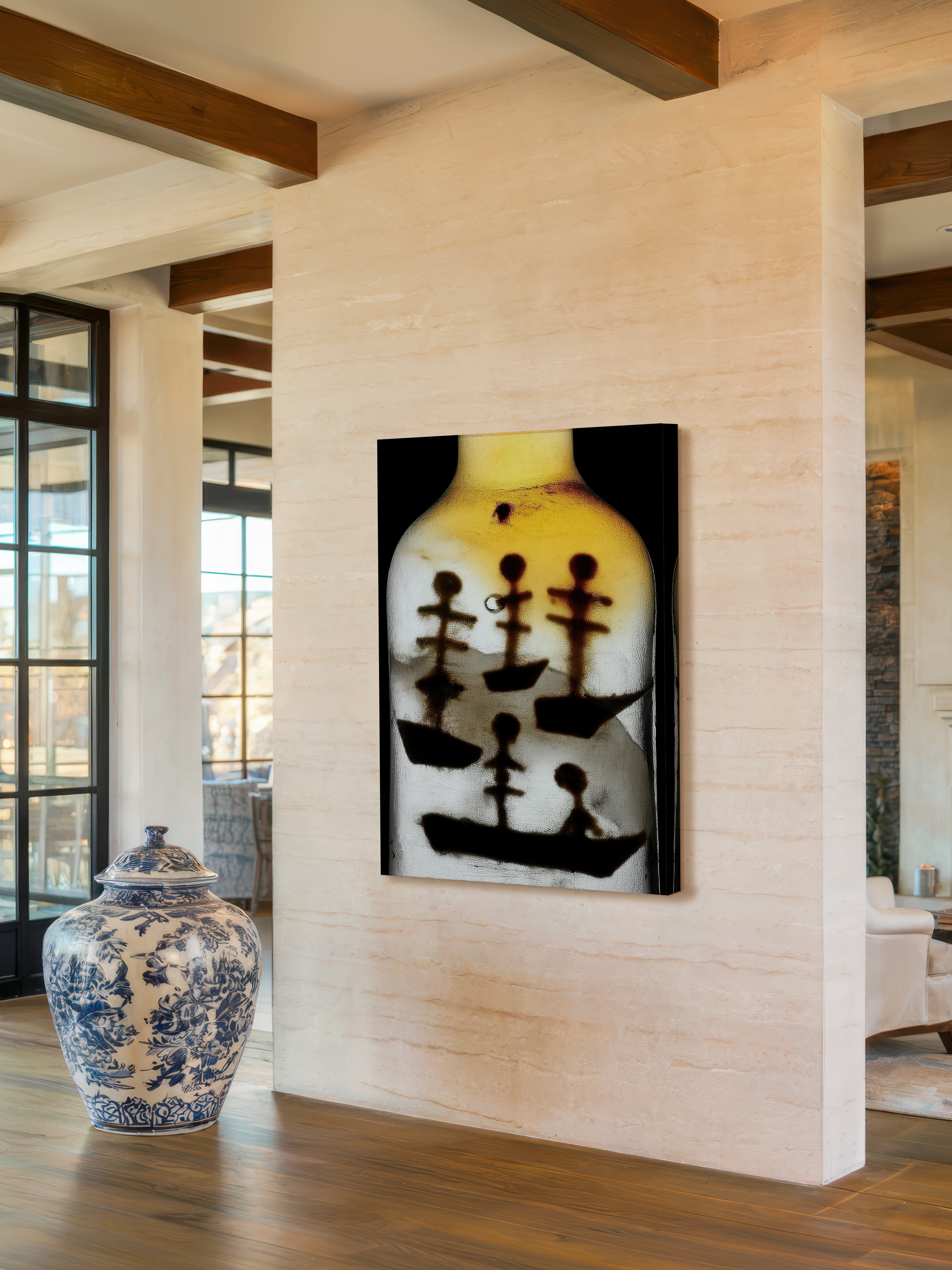 Ships in Glass – Surreal Pirate Bottle Narrative Wall Art 453