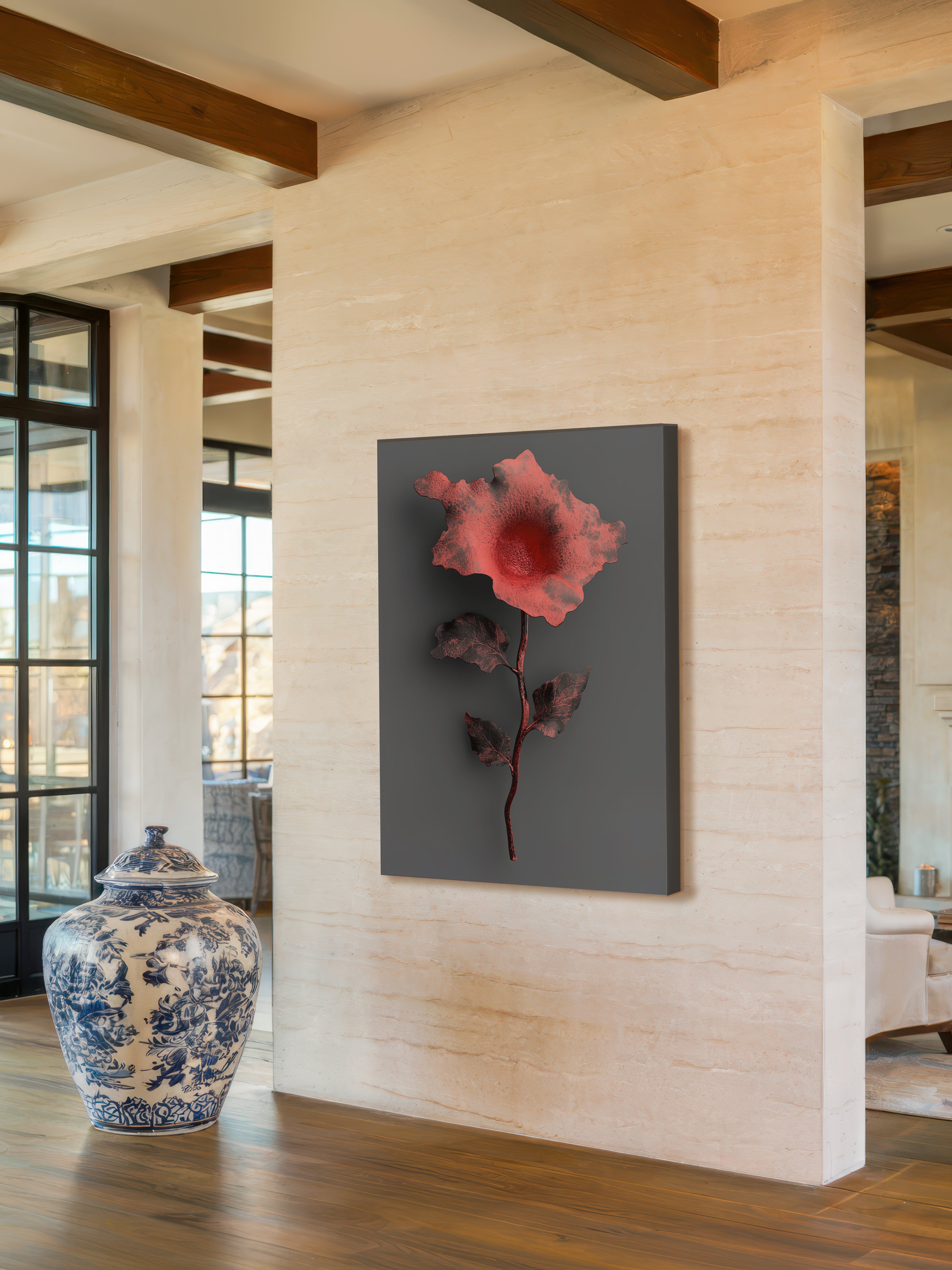 Iron Blossom – Surreal Industrial Botanical Wall Art 470