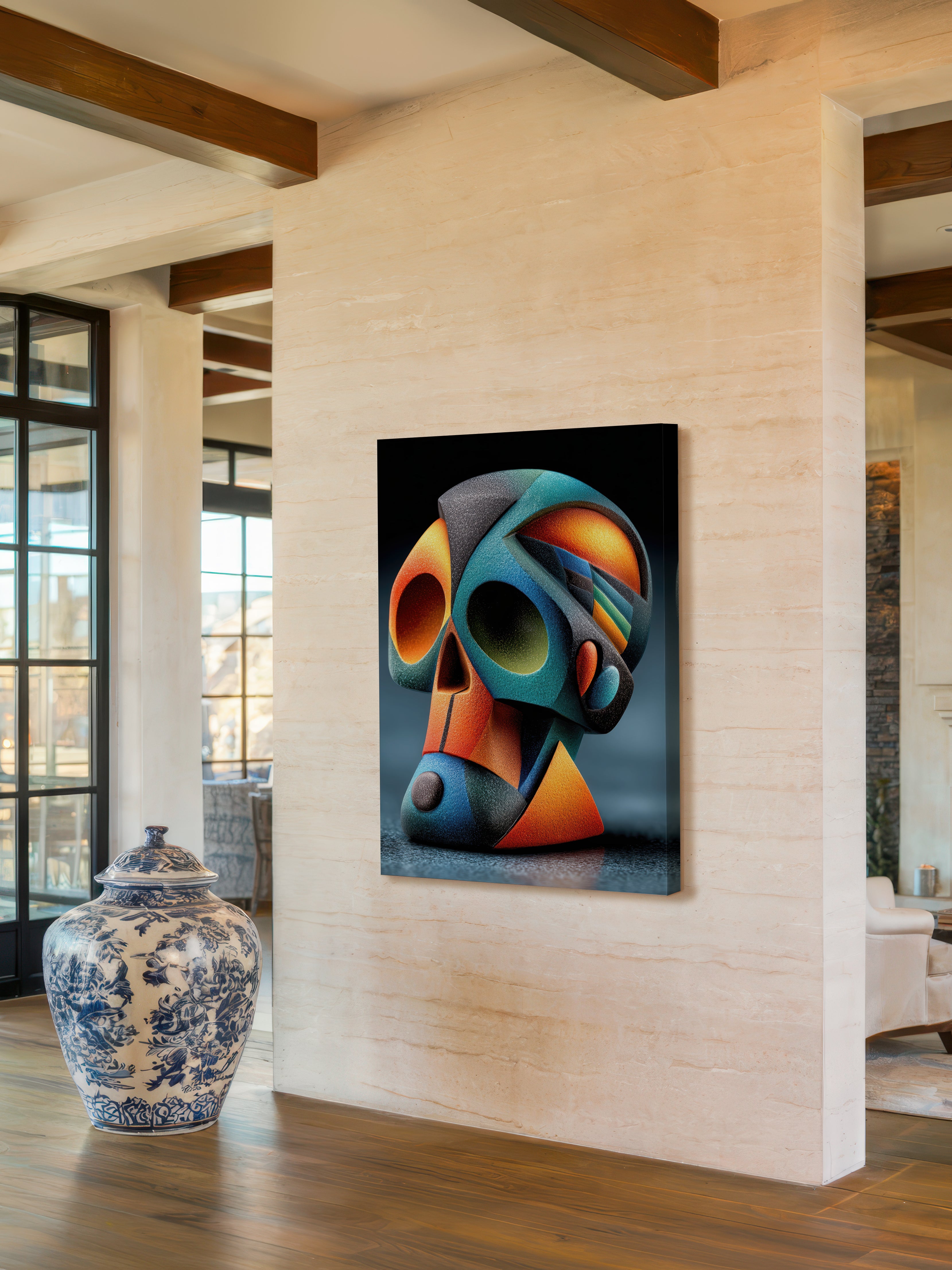 Prismatic Vision – Surreal Cubist Profile Wall Art 462