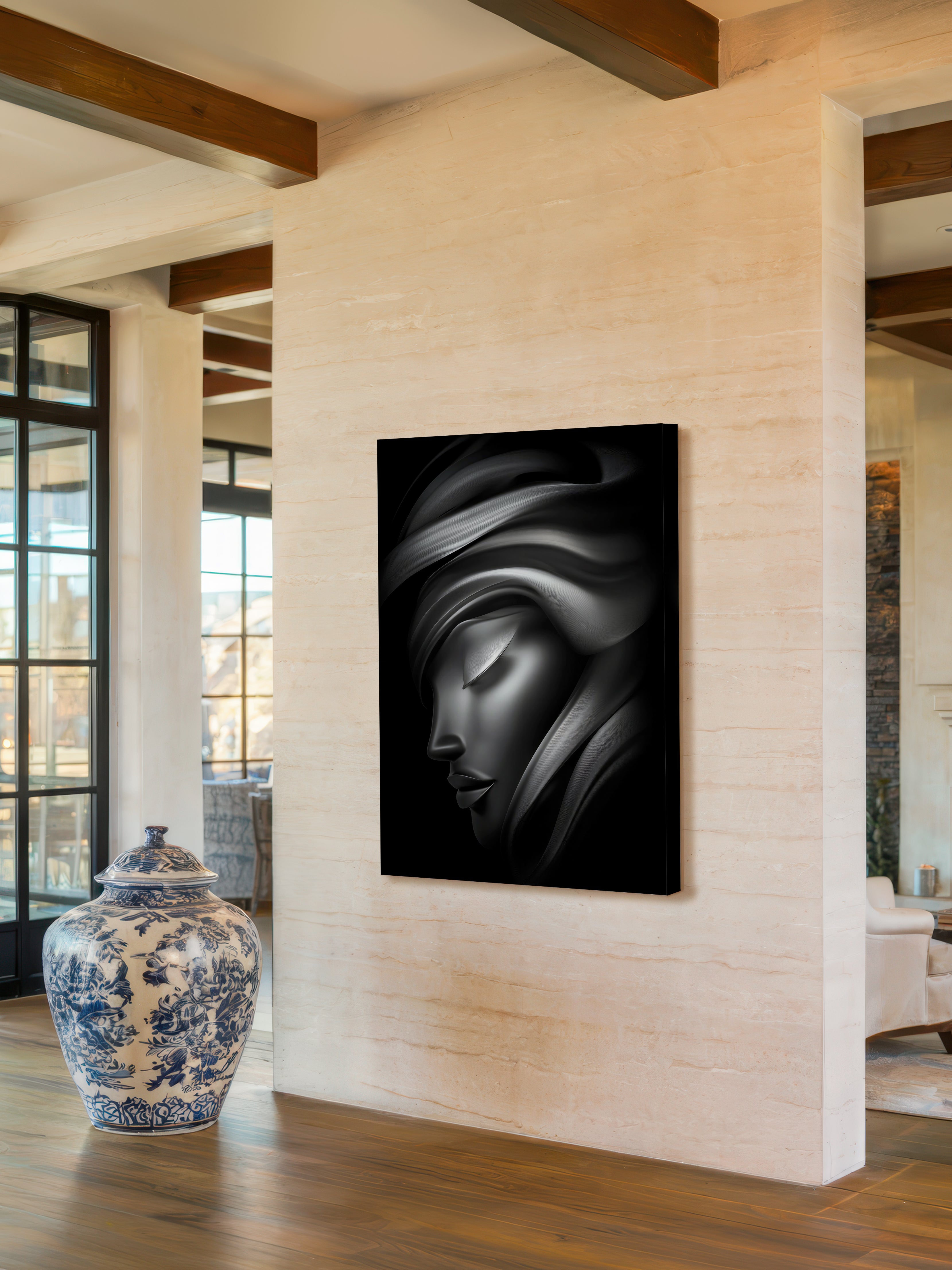Shadow Grace – Surreal Wabi Sabi Portrait Wall Art 518