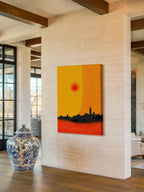 Heat Over the City – Surreal Graphic Cityscape Wall Art 435