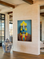 Block Head – Surreal Cubist Craft Portrait Wall Art 457