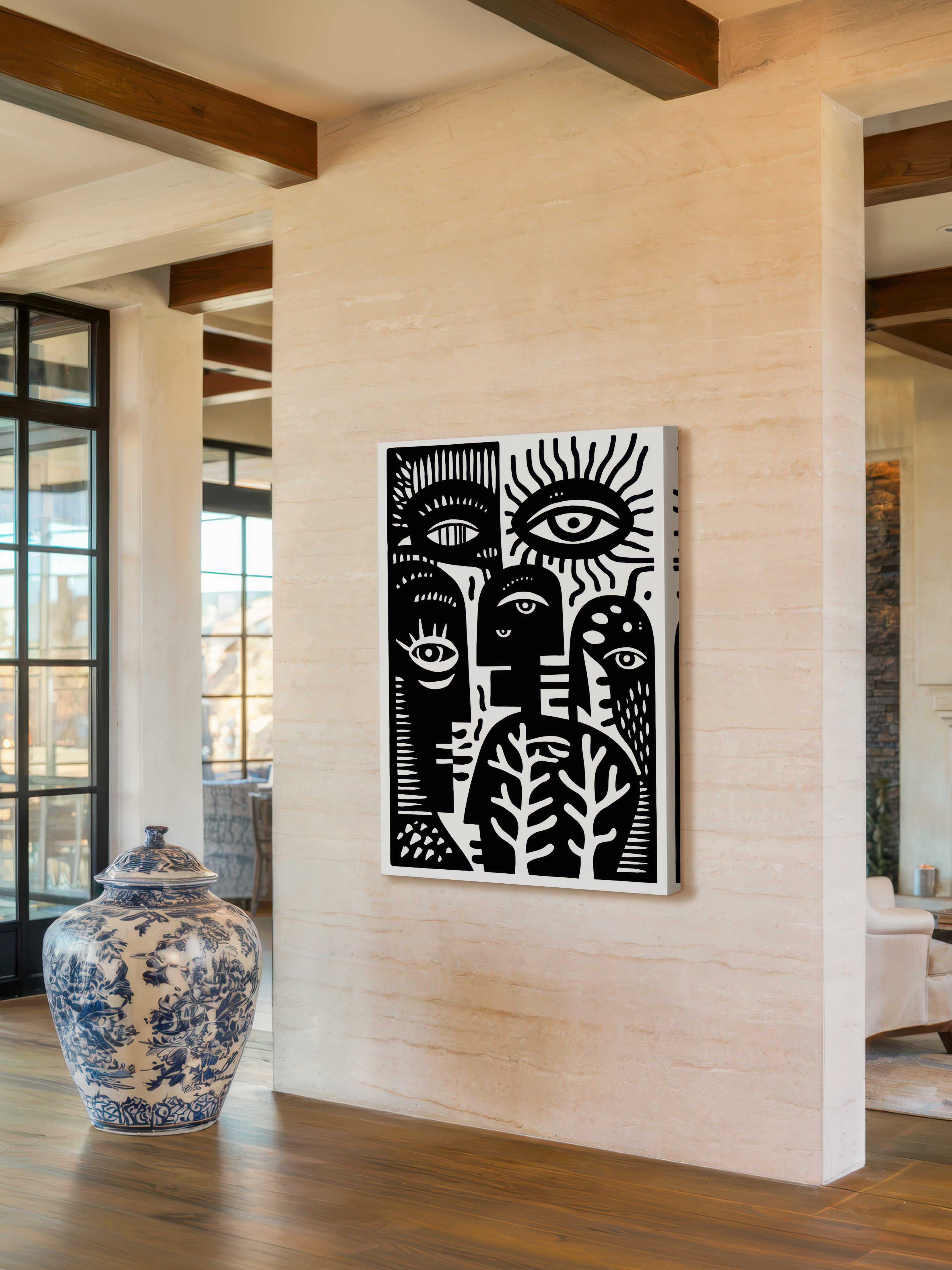 Eyes and Branches – Surreal Folk Graphic Print Wall Art 439