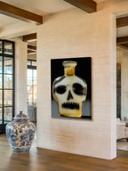 Skull in Glass – Surreal Curiosity Skull Bottle Wall Art 452