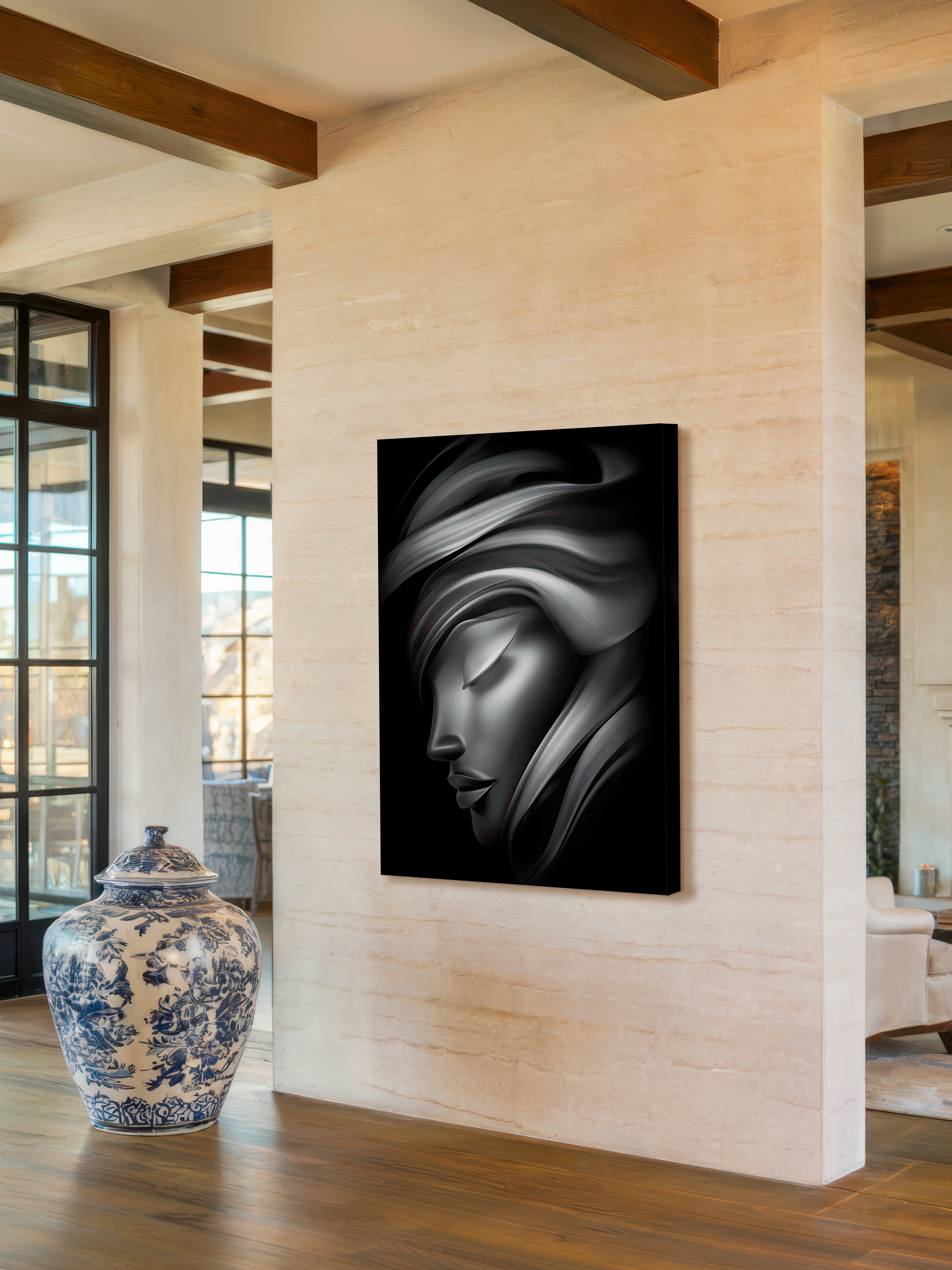 Shadow Grace – Surreal Wabi Sabi Portrait Wall Art 518