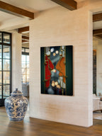 Red and Orange Profiles – Surreal Art Nouveau Sculptural Wall Art 410