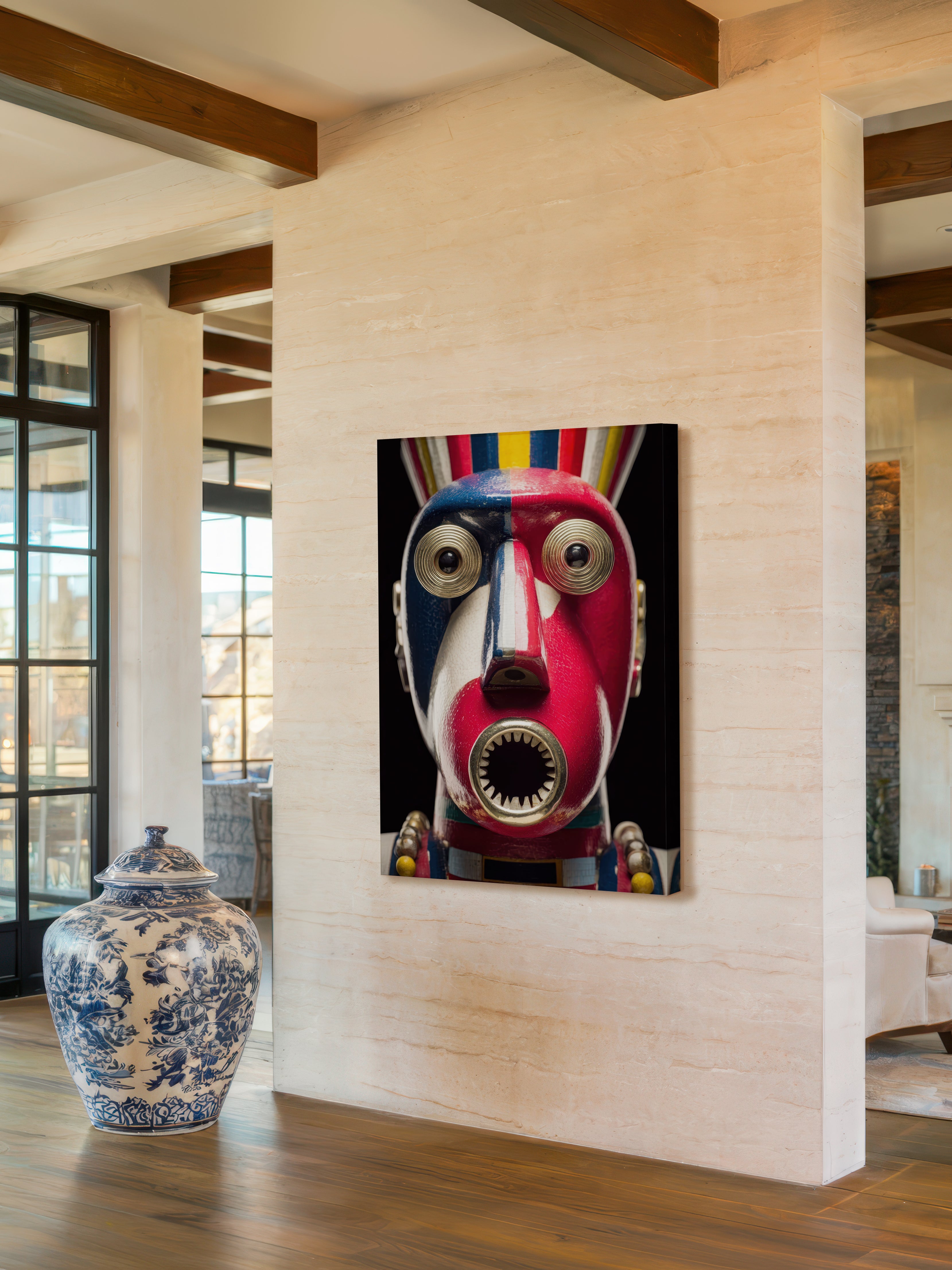 Painted Totem – Surreal Folk Craft Totem Wall Art 442