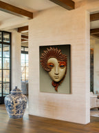 Pebbled Mask – Surreal Sculptural Mask Wall Art 546
