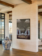 The Ancient Guardian – Surreal Geometric Stag Wall Art 484