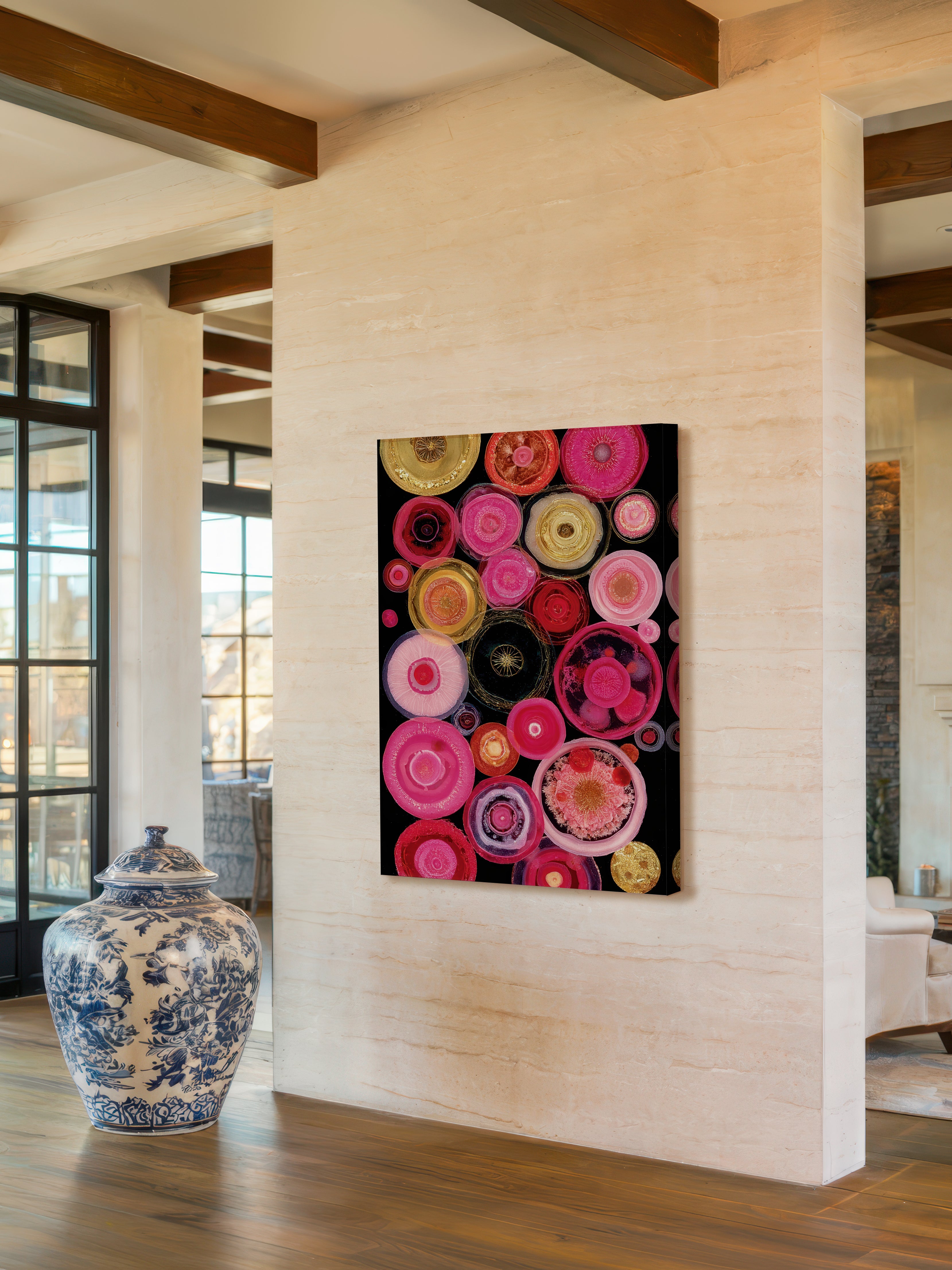 Pink Rounds – Surreal Abstract Floral Botanical Wall Art 443