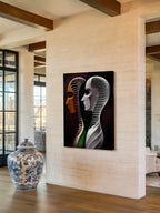 Synchronized Soul – Surreal Bronze Dual Portrait Wall Art 529