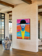 Vivid Anonymity – Surreal Neon Portrait Wall Art 555