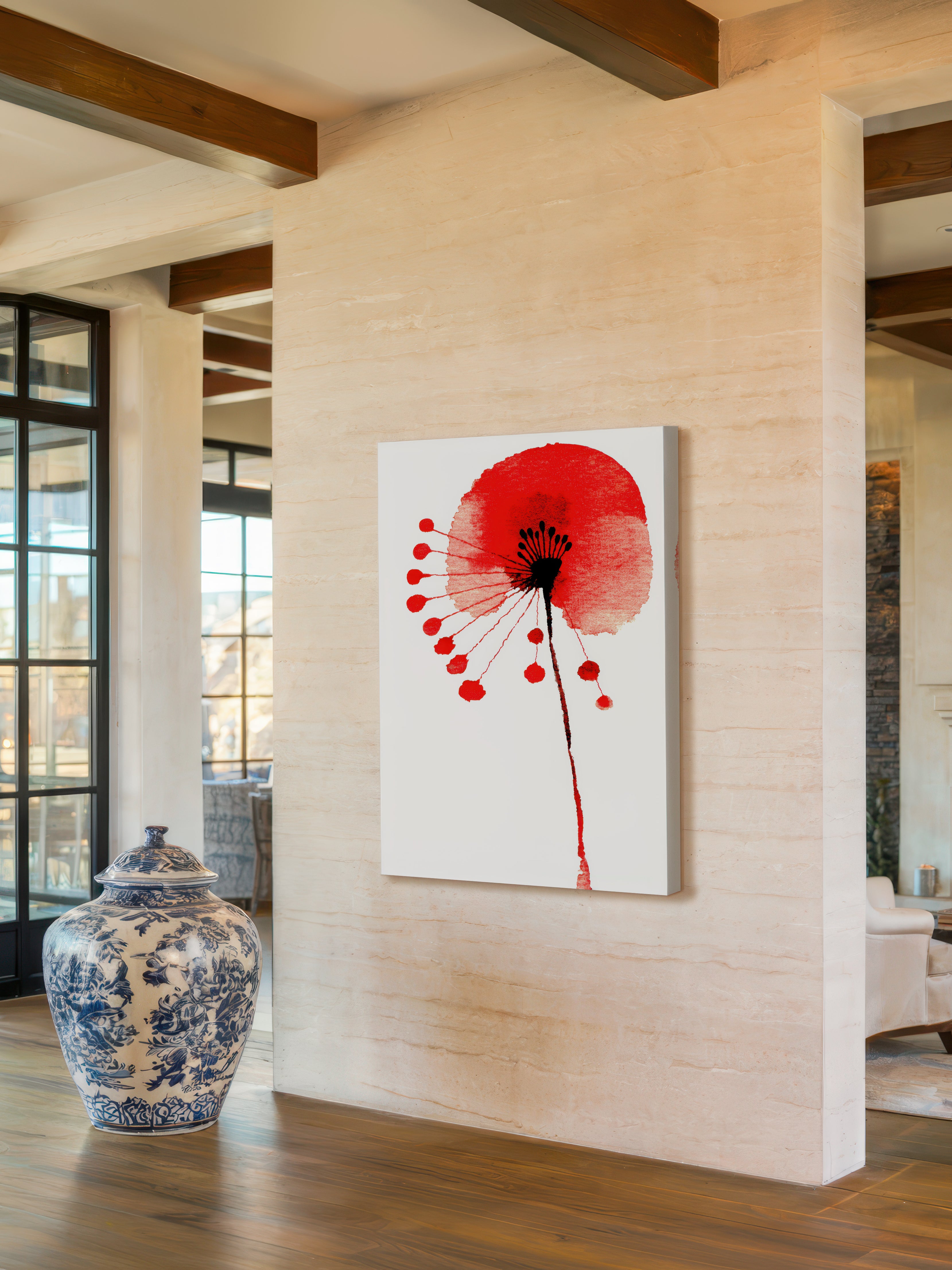 Red Poppy – Surreal Botanical Graphic Wall Art 477