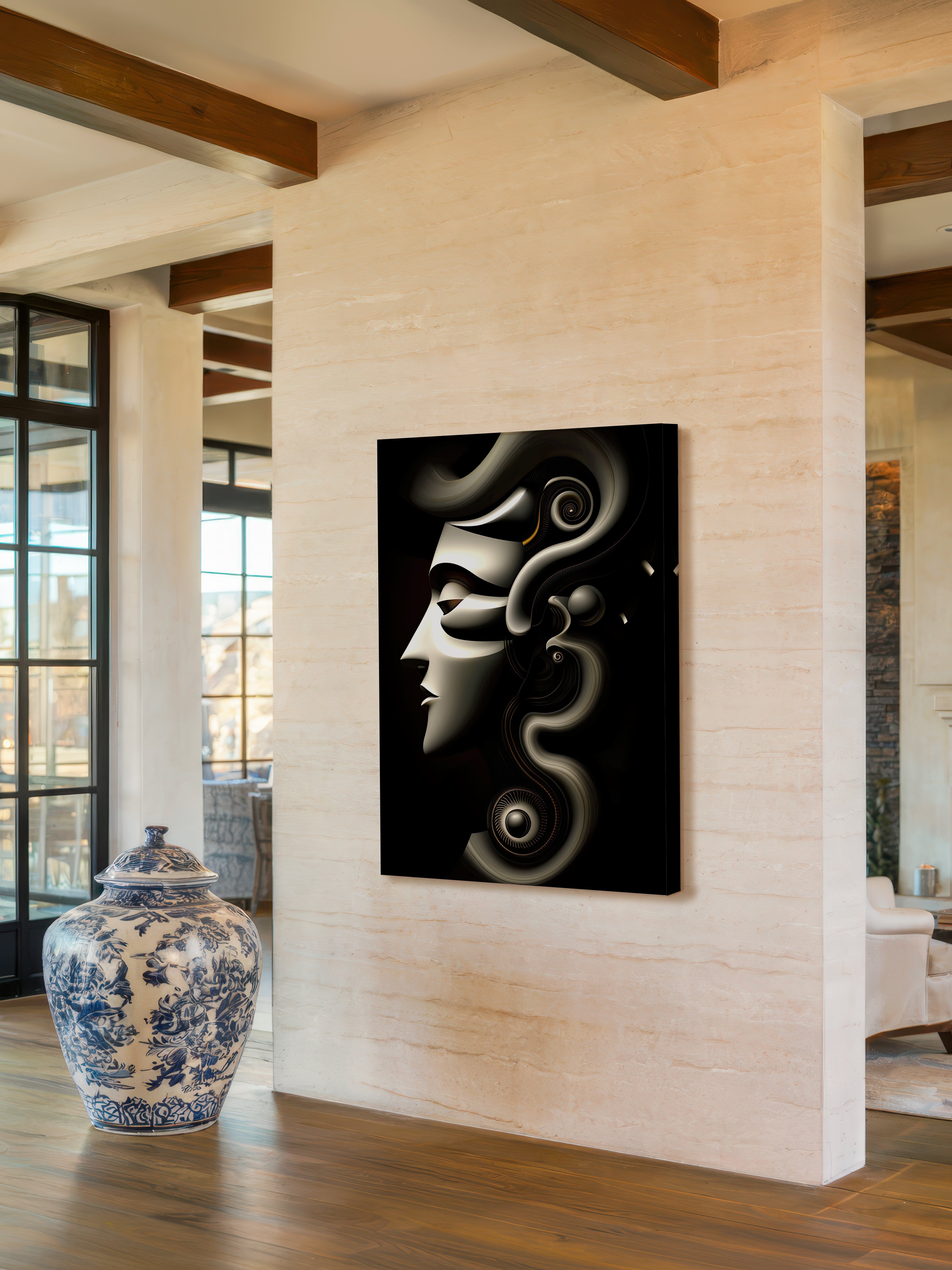 Mechanical Muse – Surreal Sculptural Portrait Wall Art 531