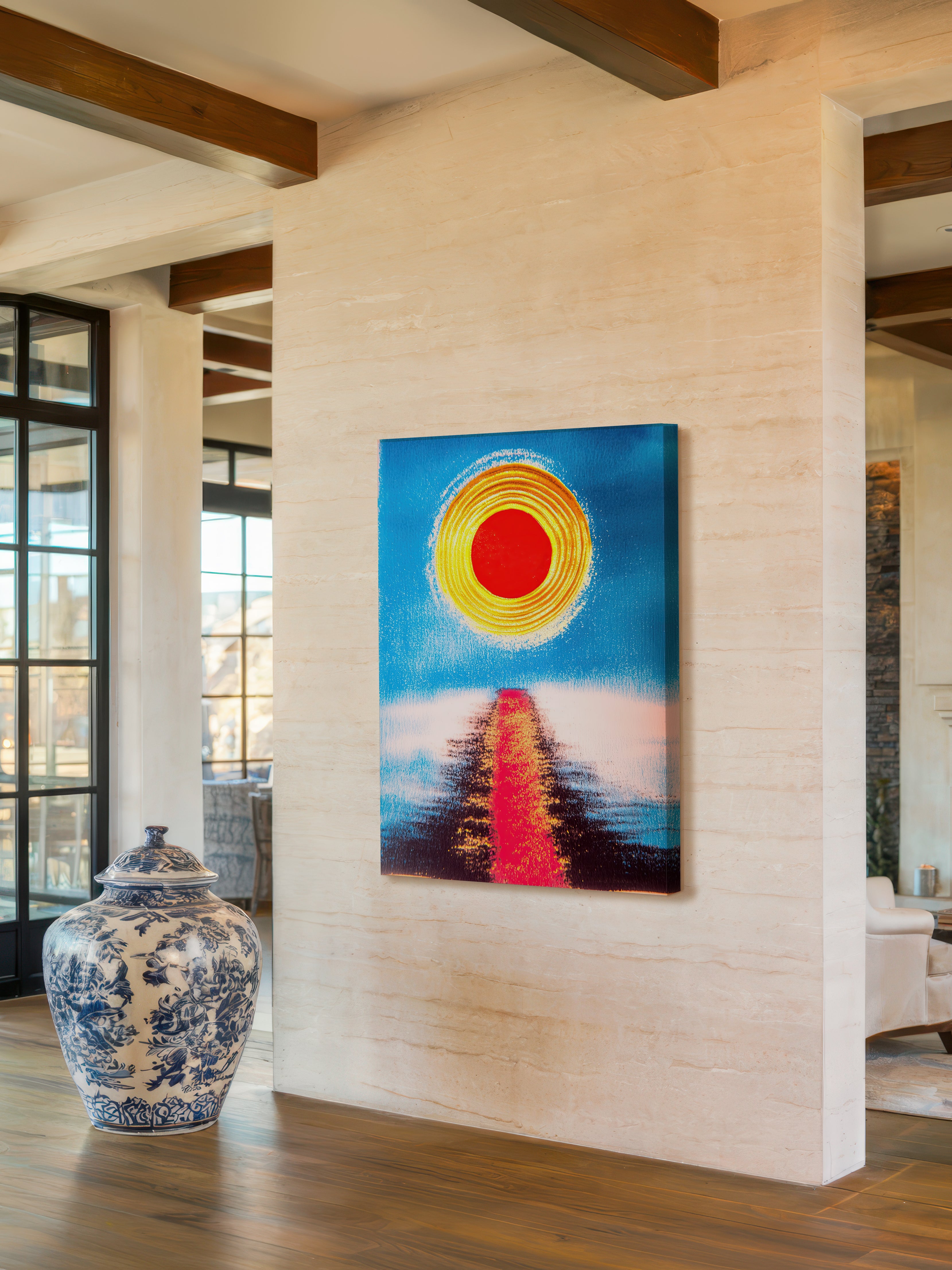 Solar Reflection – Surreal Minimalist Sun Wall Art 567