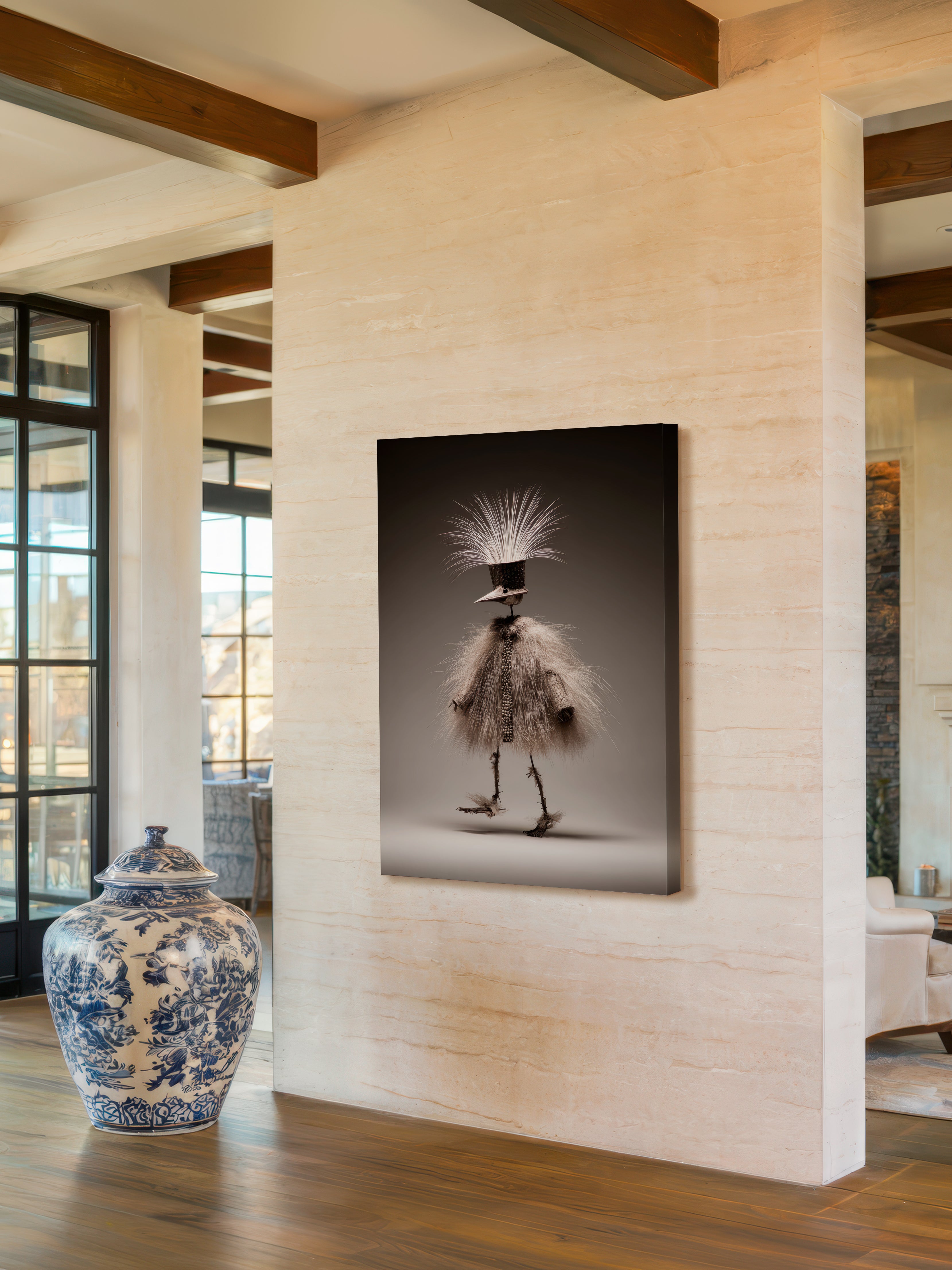 Avian Nomad – Surreal Folk Sculpture Bird Wall Art 418