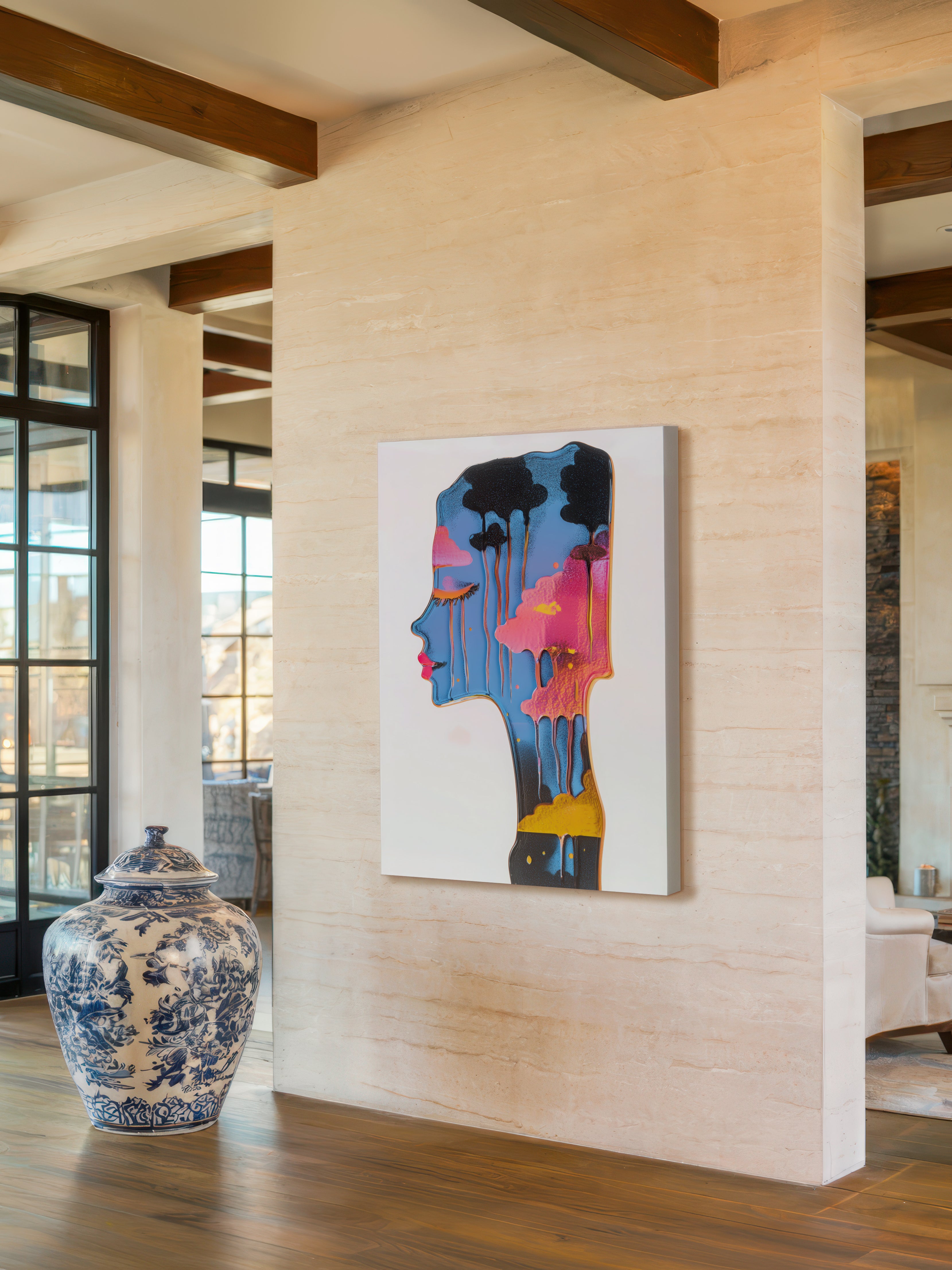Liquid Skyline – Surreal Vibrant Profile Wall Art 562