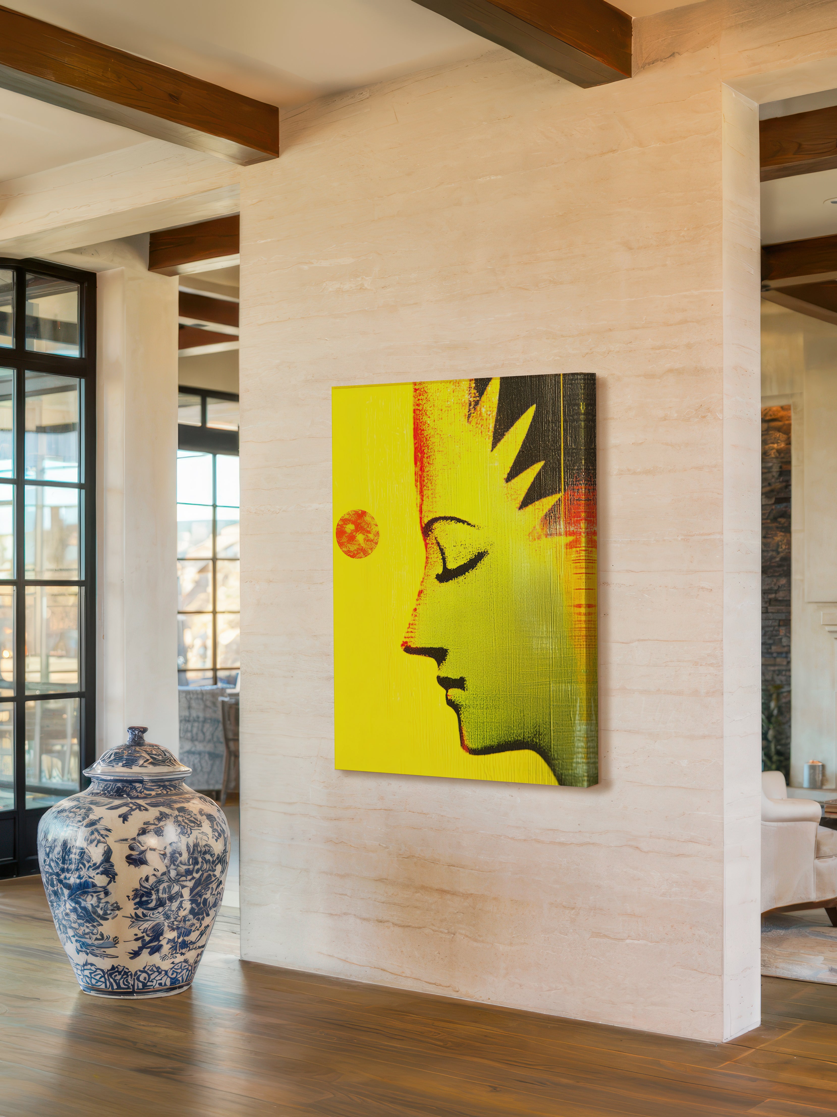 Solar Profile – Surreal Graphic Street Portrait Wall Art 568