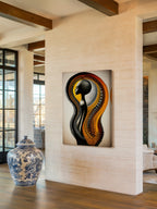 Golden Rhythm – Surreal Abstract Graphic Silhouette Wall Art 474