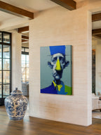 Blue Hat Man – Surreal Expressive Cross-Hatch Wall Art 425