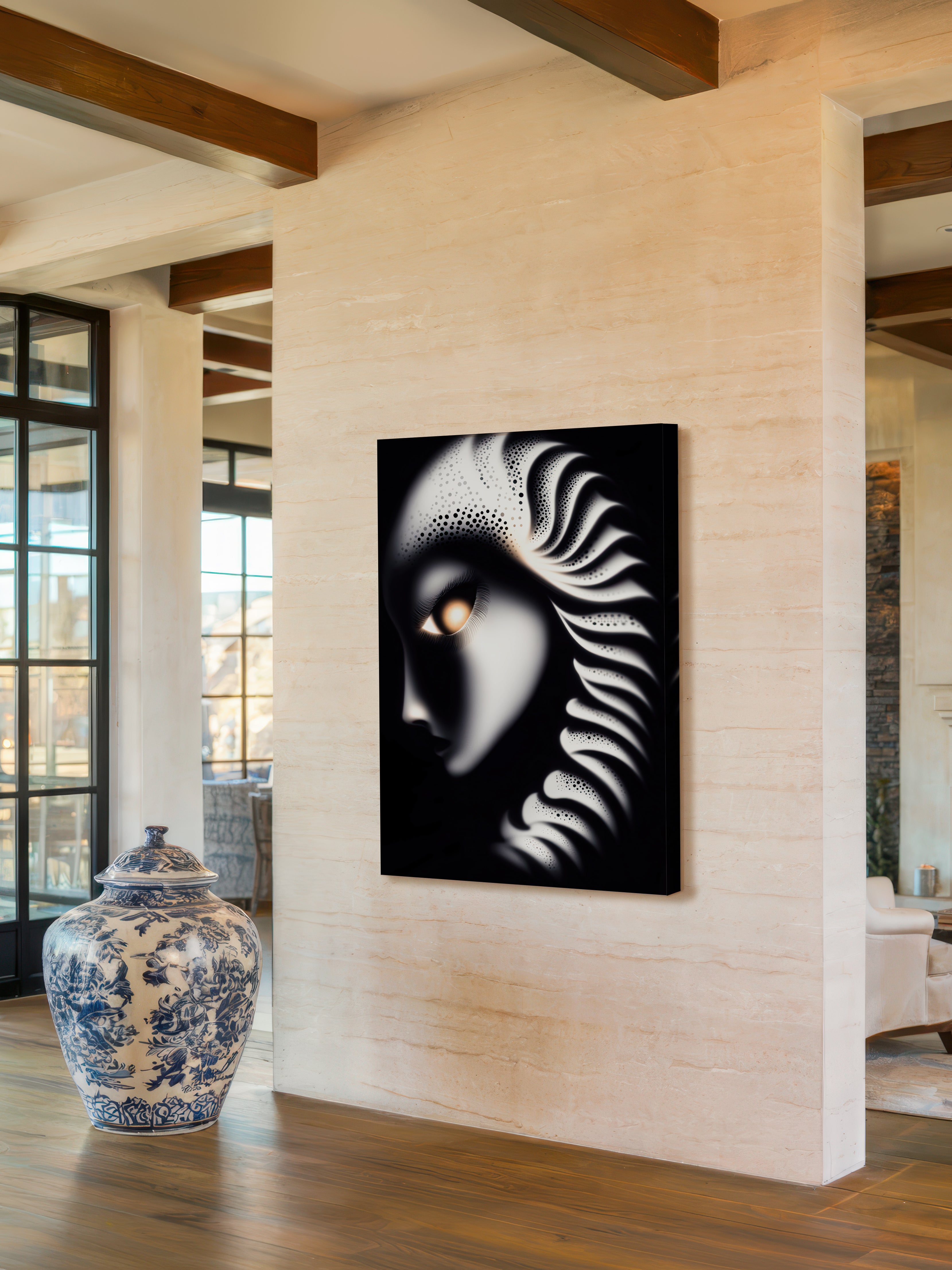 Amber Gaze – Surreal Contemporary Portrait Wall Art 510