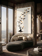 Autumnal Gathering – Surreal Minimalist Bird Tree Wall Art 200