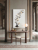 Autumnal Gathering – Surreal Minimalist Bird Tree Wall Art 200