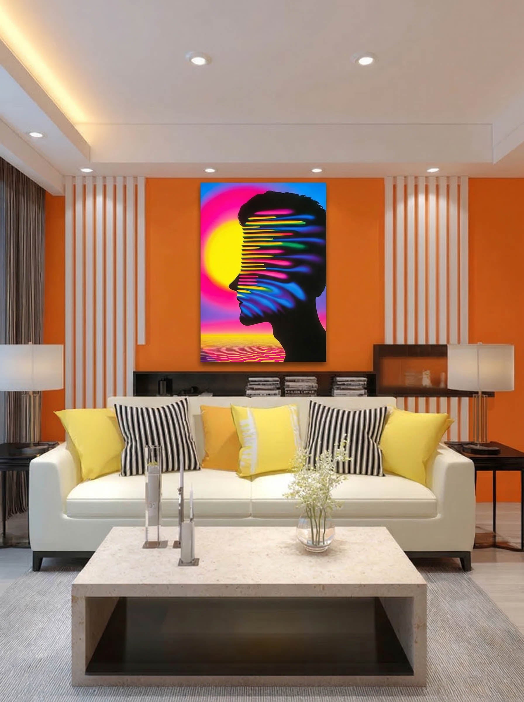 Psychedelic Pop Portrait – Surreal Vivid Color Wall Art 204