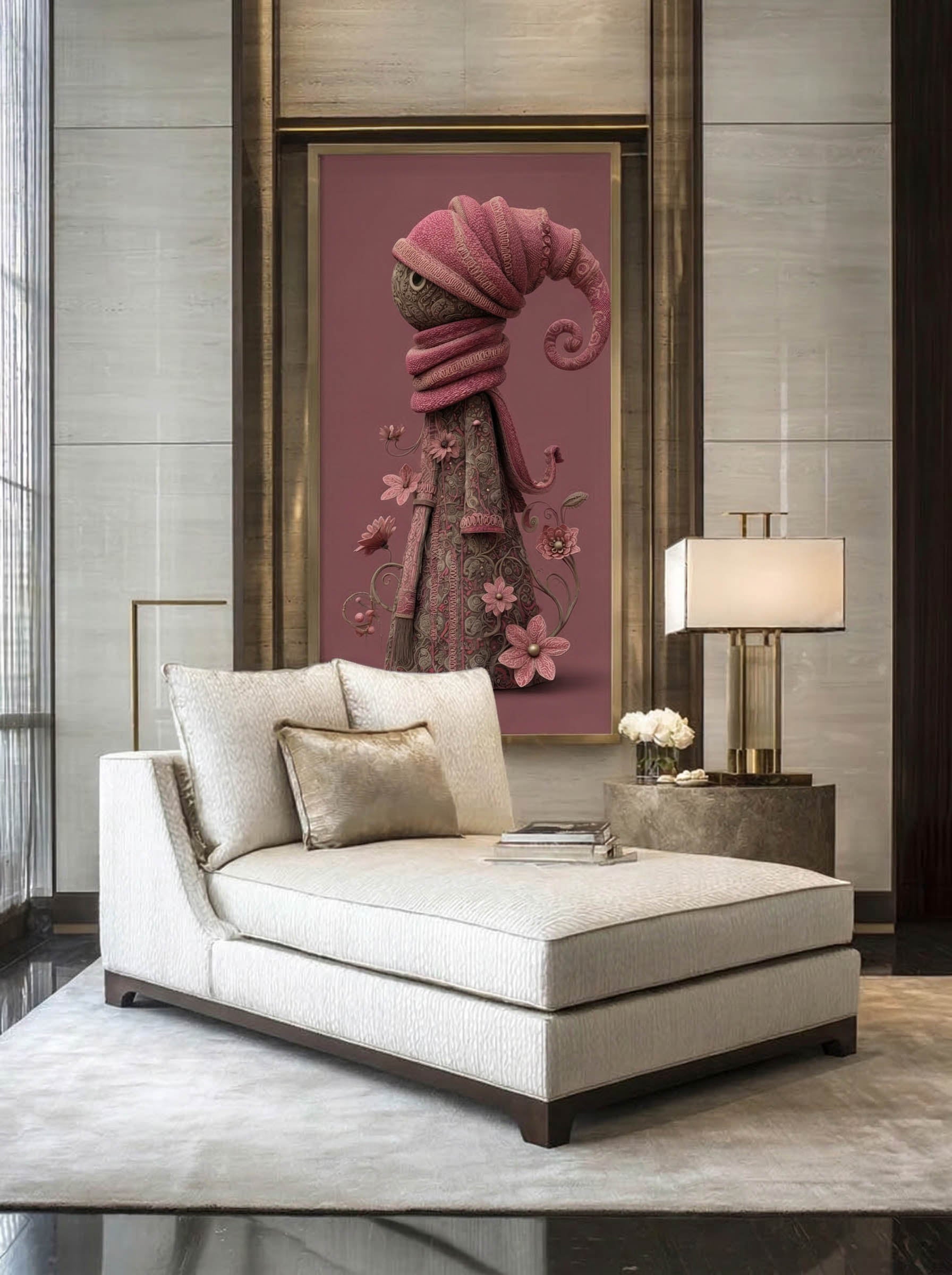 Contemporary Whimsical Portrait – Surreal Playful Figure Wall Art 210