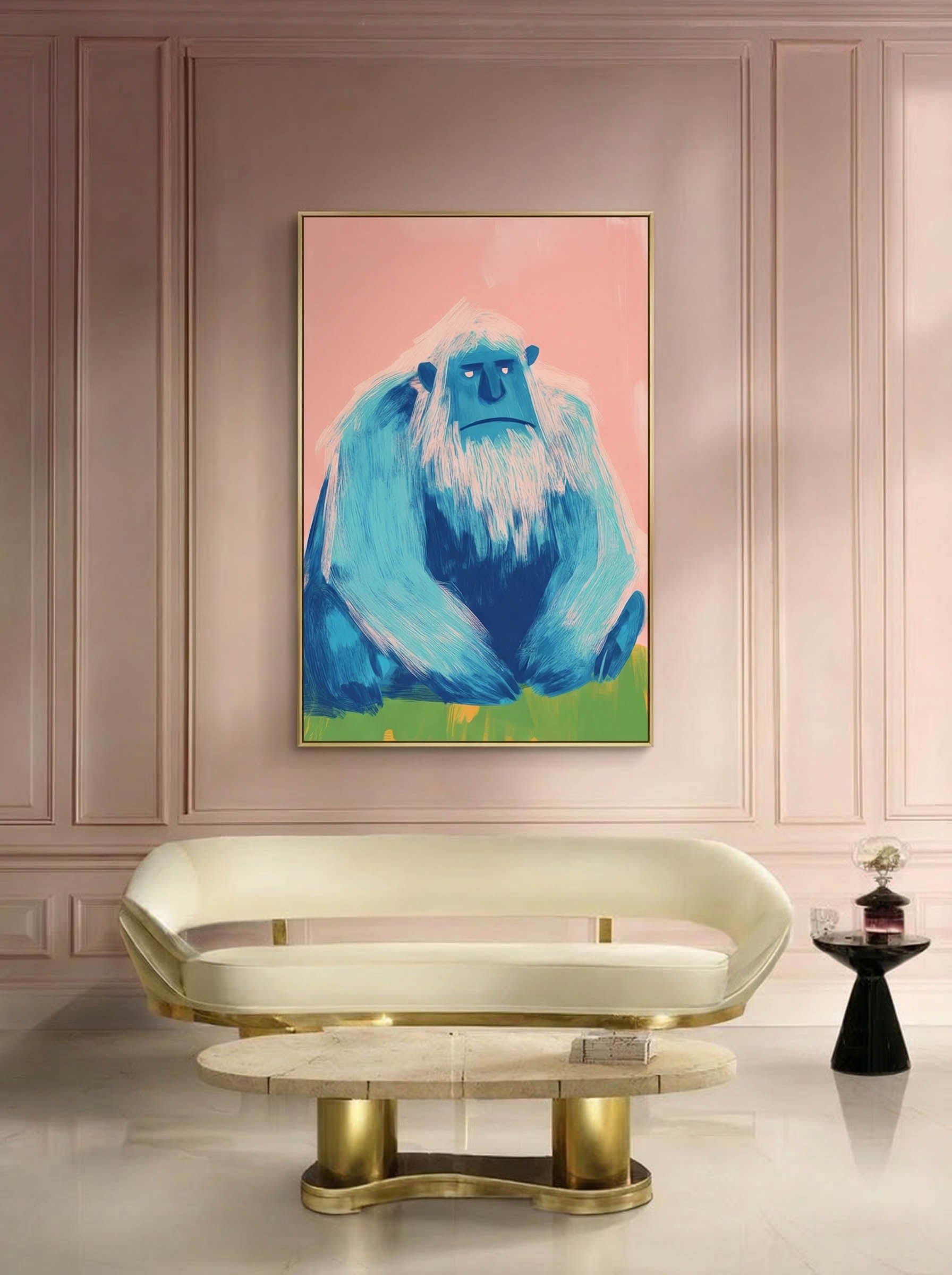 Whimsical Yeti – Surreal Playful Snow Creature Wall Art 215
