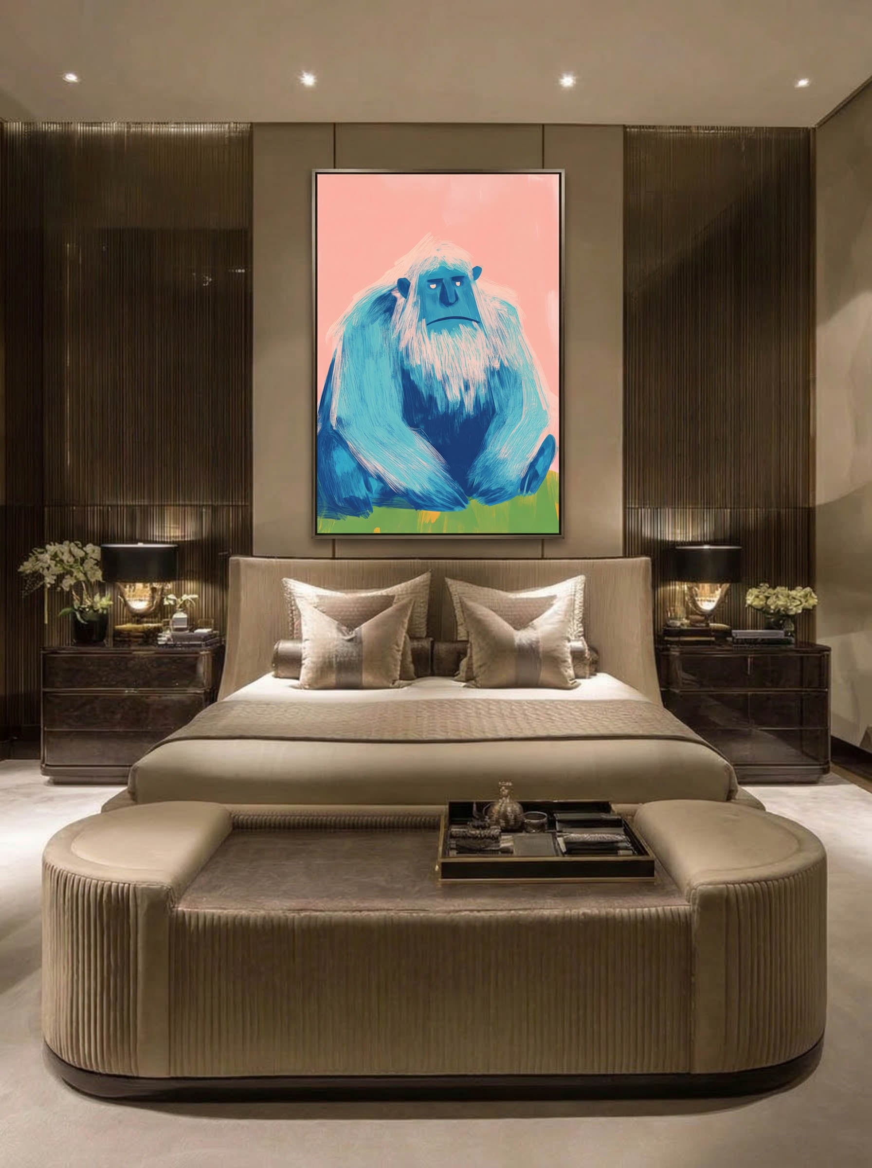 Whimsical Yeti – Surreal Playful Snow Creature Wall Art 215