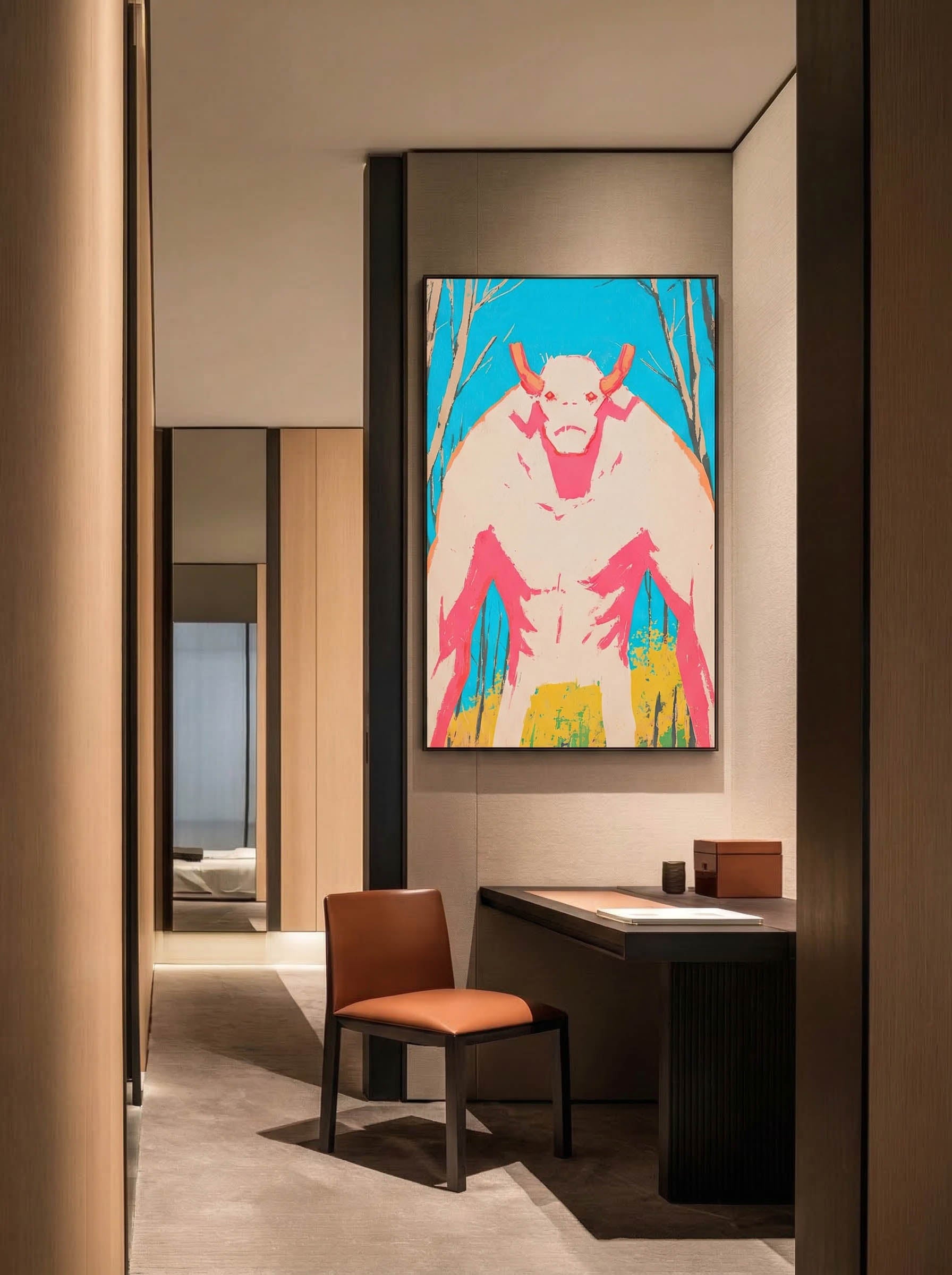 Folk Beast – Surreal Naive Art Creature Wall Art 216 Secondary image