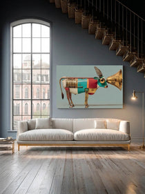Gramophone Cow Sculpture 217