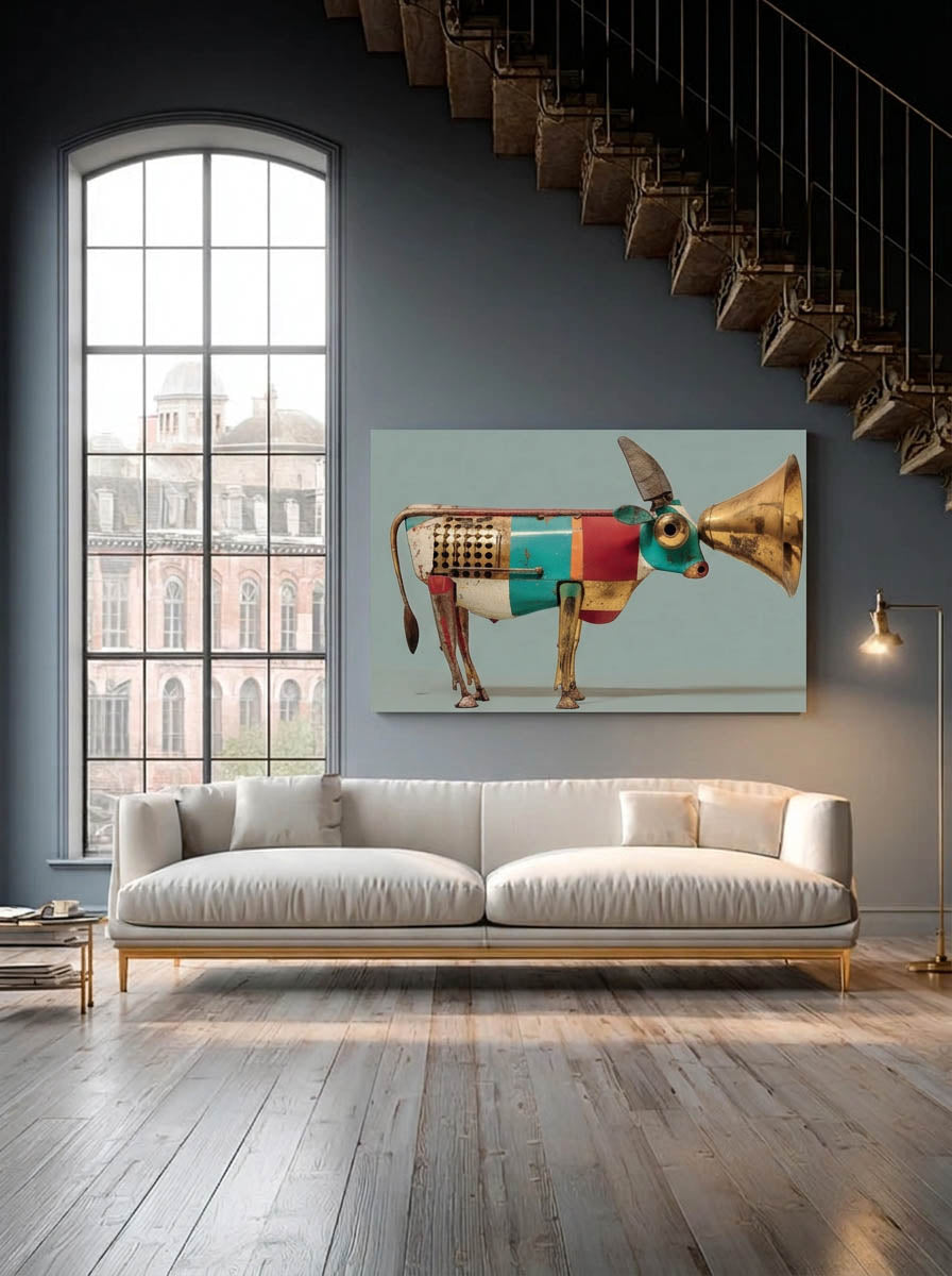 Melodic Bovine – Surreal Whimsical Musical Wall Art 217