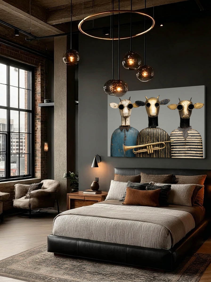 Brass Pasture Trio – Surreal Jazz Steampunk Wall Art 218