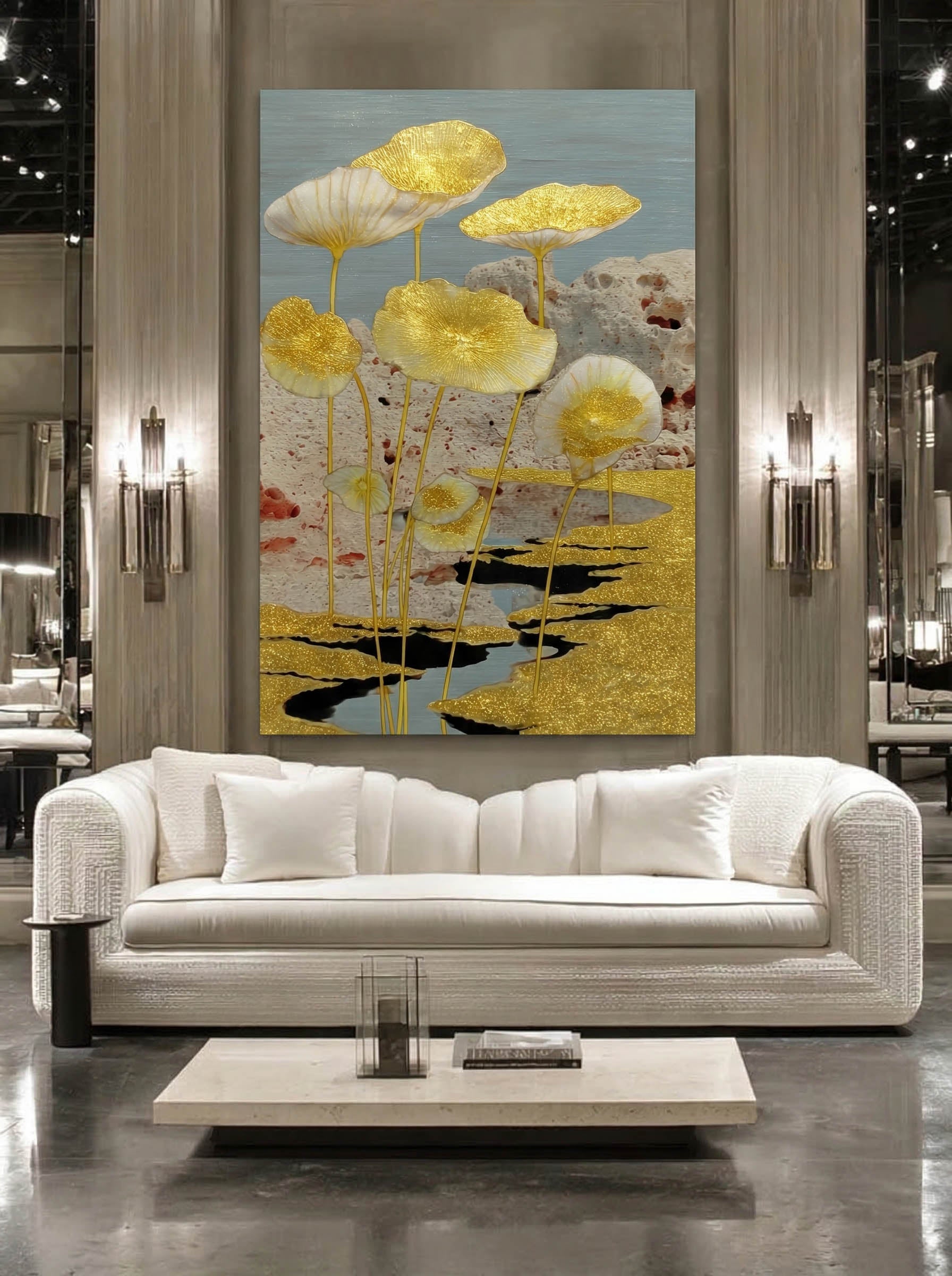 Gilded Nature – Surreal Gold Botanical Wall Art 223