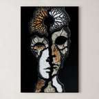 Two Faces – Surreal Gothic Stone Portrait Wall Art 585
