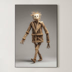 Straw Man – Surreal Wabi Sabi Natural Figure Wall Art 416