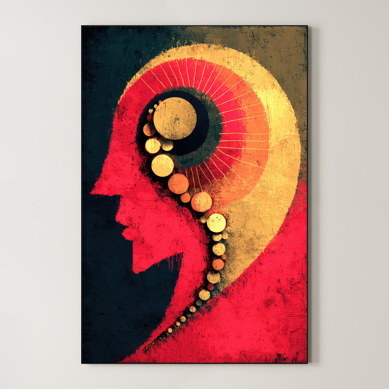 Crimson Mindscape – Surreal Red Abstract Portrait Wall Art 401