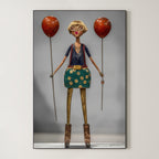 Whimsical Journey – Surreal Pop Art Figure Wall Art 534