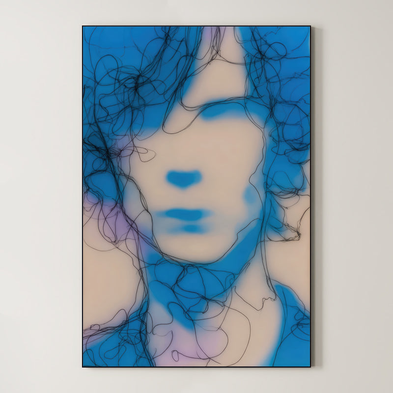 Minimalist Blue Portrait – Surreal Minimalist Wall Art 492 Main image