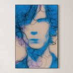 Minimalist Blue Portrait – Surreal Minimalist Wall Art 492