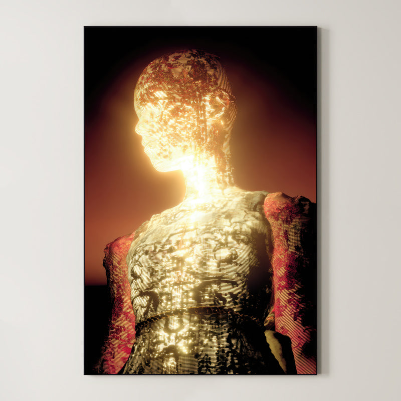 Radiant Silhouette – Surreal Glowing Figure Wall Art 312