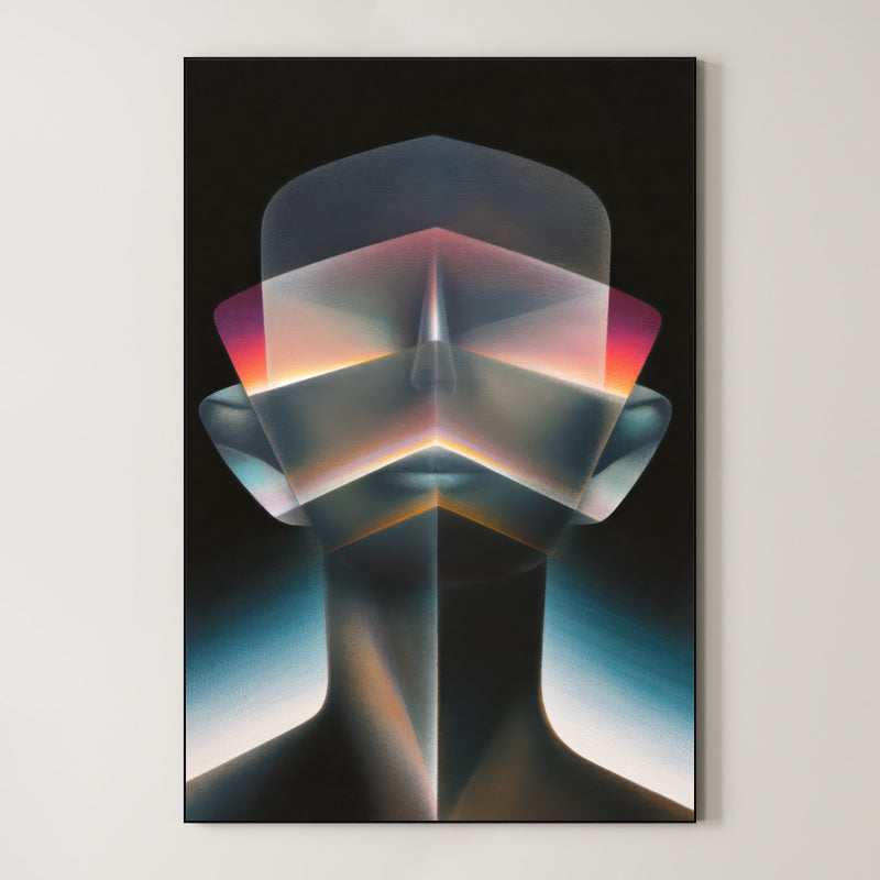 Prismatic Gaze – Surreal Geometric Crystal Wall Art 594